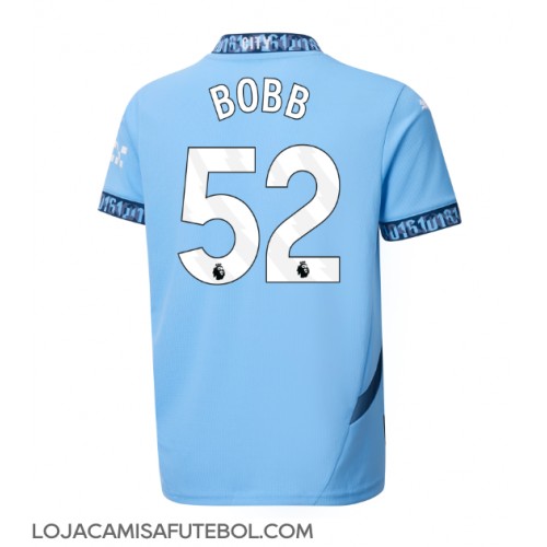 Camisa de Futebol Manchester City Oscar Bobb #52 Equipamento Principal 2024-25 Manga Curta